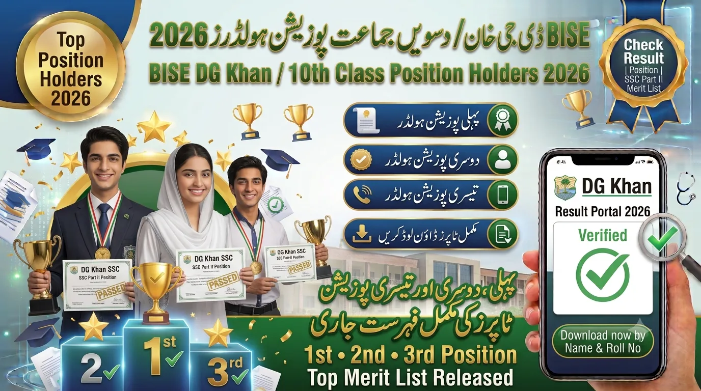 BISE DG Khan 10th Class Position Holders 2026