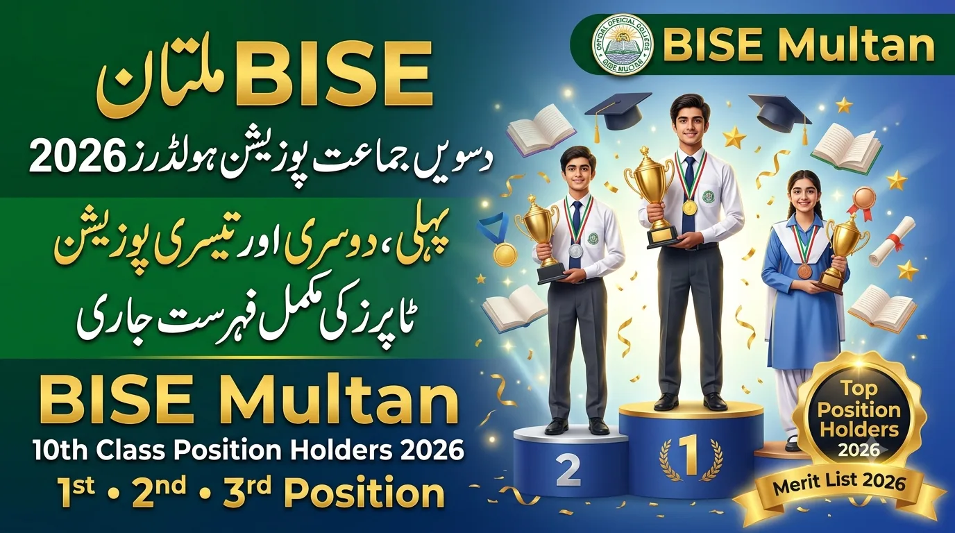 BISE Multan 10th Class Position Holders 2026 Result