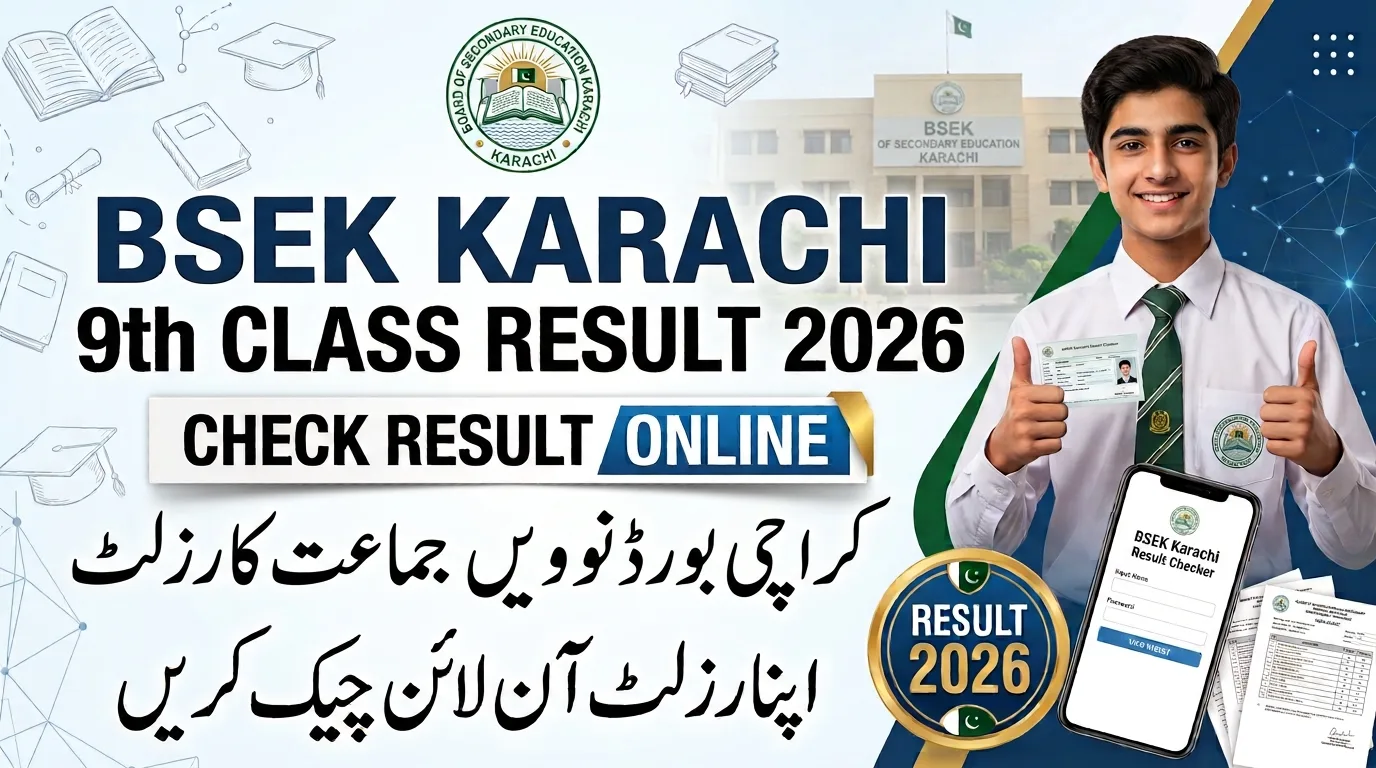 BSEK Karachi 9th Class Result 2026 By Name Roll Number