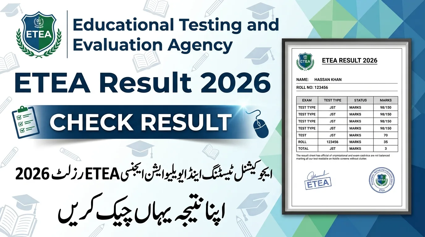 ETEA Result 2026 By CNIC, Name