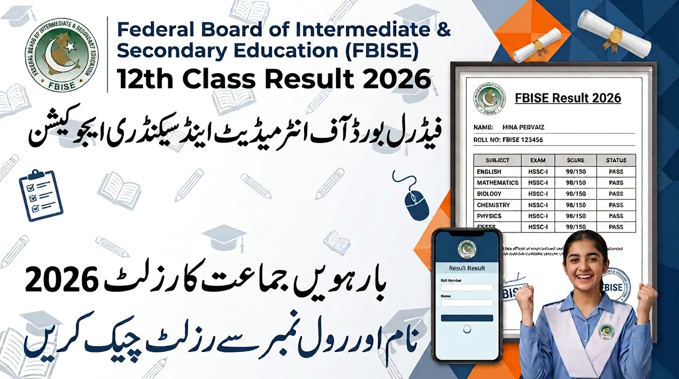 FBISE 12th Class Result 2026 Check By Name Roll Number