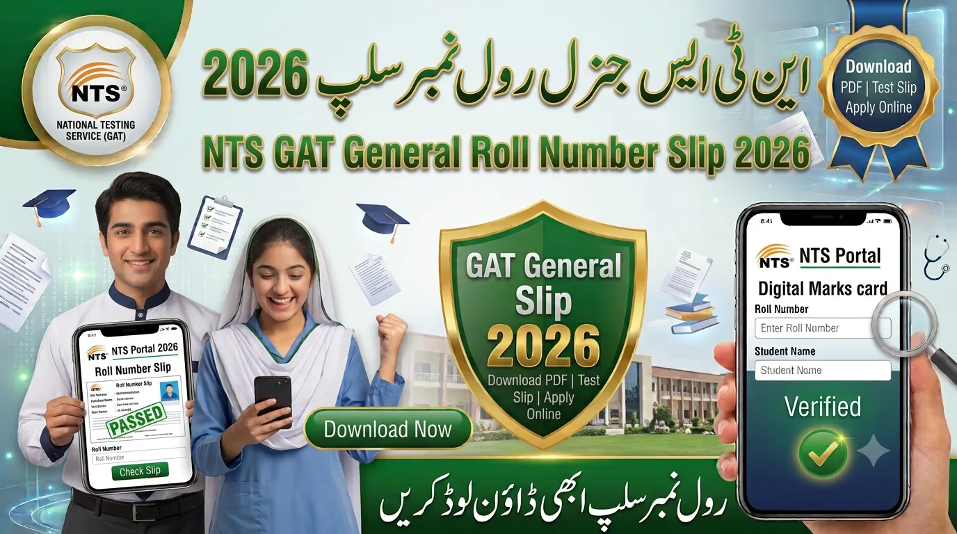 NTS Graduate Assessment Test GAT General VI Roll No Slip 2026
