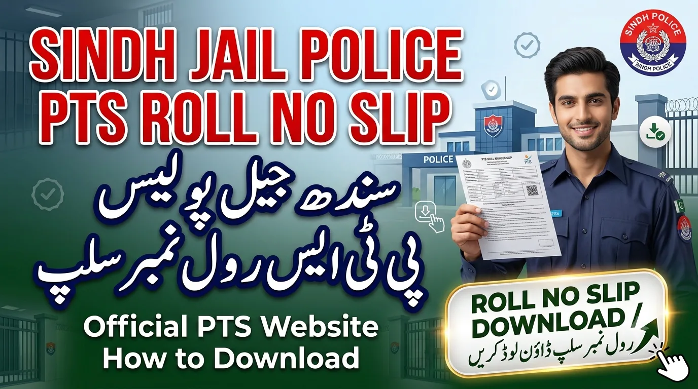 Sindh Jail Police PTS Roll No Slip Written Test Download