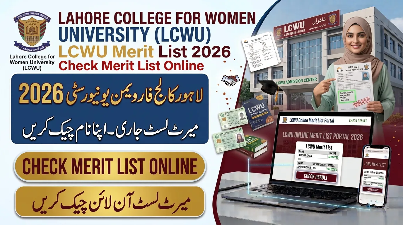 Lahore College for Women University LCWU Merit List 2026