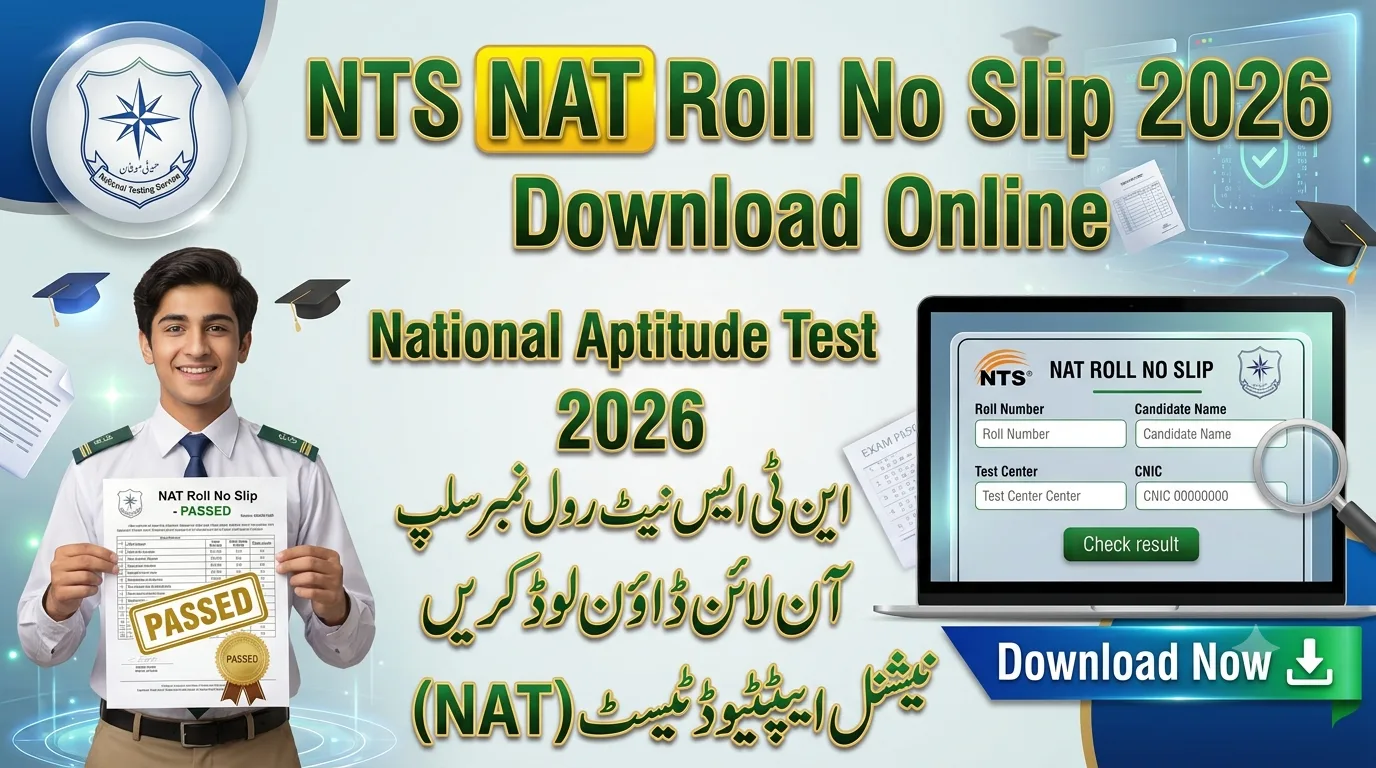 NTS National Aptitude Test NAT VIII Roll No Slip 2026