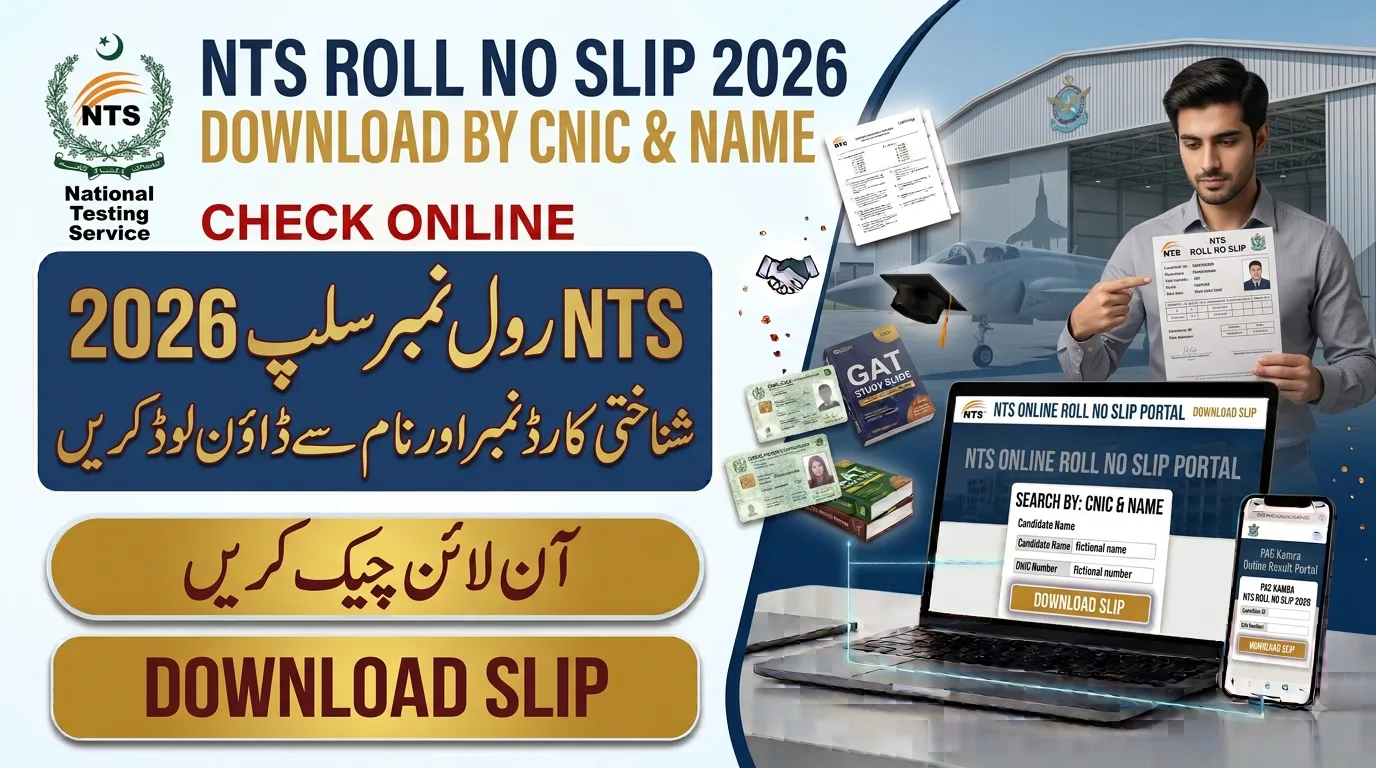 NTS Roll No Slip Download by CNIC Name