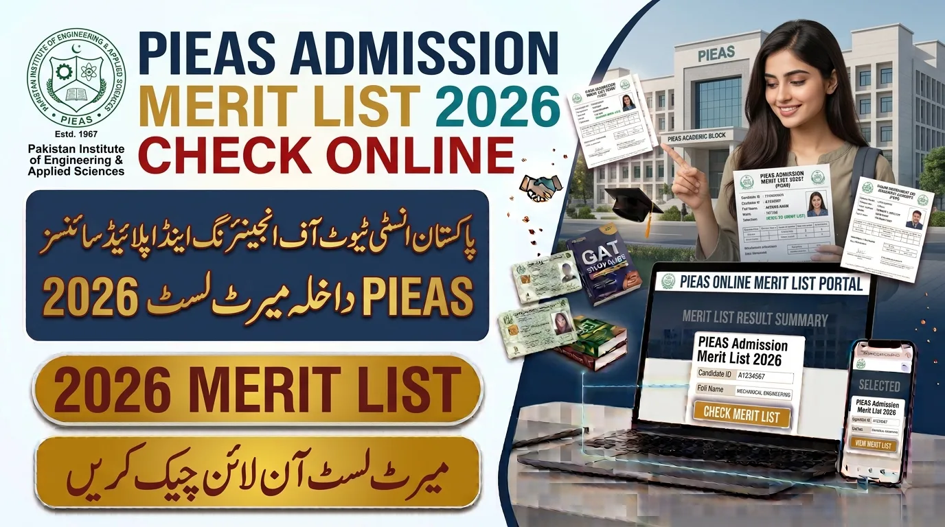 PIEAS BS Admission Merit List 2026
