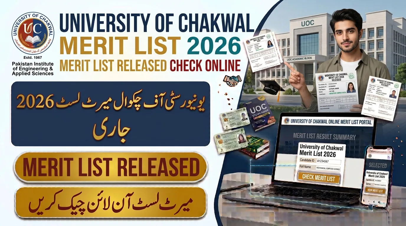 University of Chakwal UOC Merit List 2026